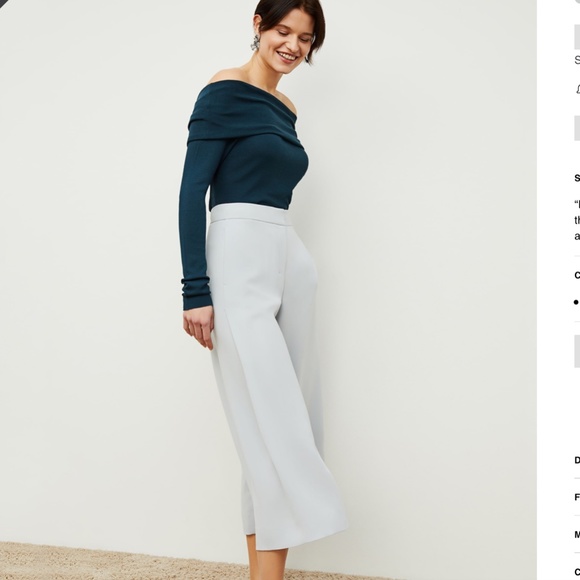 NWOT MM La Fleur The Zhou Culotte—Crepe in "Fog" color. - Picture 2 of 6